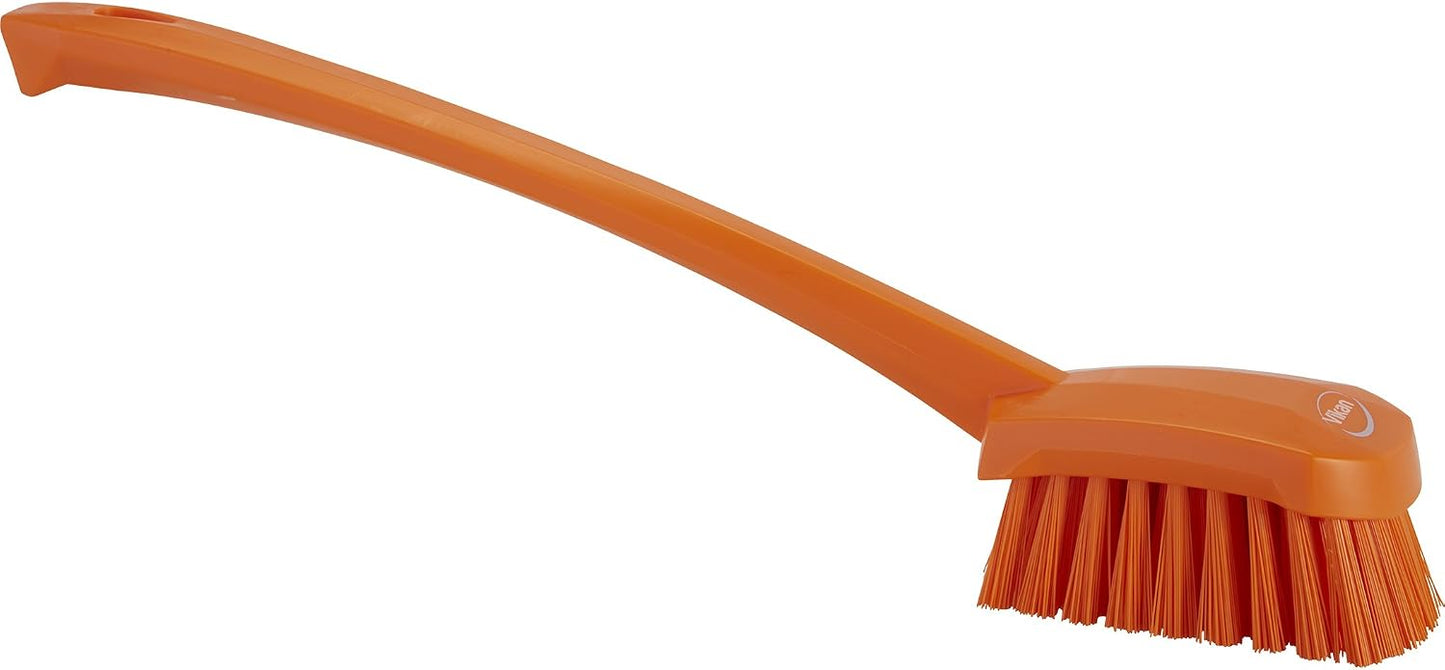 Vikan-41863 Long Handle Brush, 16"L, Stiff - Blue