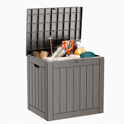Vixzen 55 Gallon Deck Boxes Outdoor Waterproof, Lockable Resin Storage Box with lid for Furniture Cushions, Weatherproof Containers Outside Storage Boxes for Garden Patio Pool Tools(Black, 55 Gallon)