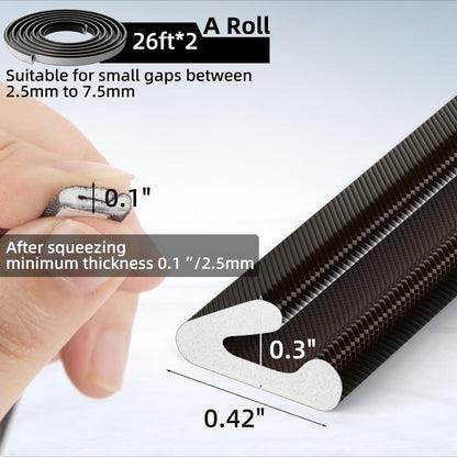 1 Pack*19.6 Ft Self-Adhesive V Shape Foam Window Weather Stripping Door Seal Insulation Strip for Winter, Soundproof Exterior Front Frame Gap Filler, Draft Stopper Tape Noise Light Blocker (White)