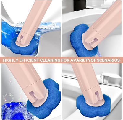 Disposable Toilet Brush with 48 Refills,Toilet Cleaning Supplies,Toilet Wand Brush Starter Kit,Wall Mounted Toilet Bowl Cleaner Brush with Holder for Bathroom Deep Cleaning & Hygiene (White)