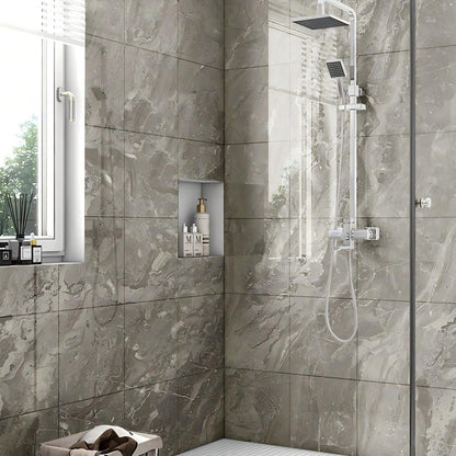 Chejiaye 10pcs Marble Peel and Stick Backsplash Waterproof Washroom Wall Panels, Peel and Stick Tile, PVC Foam Wall Panels for Kitchen,Bathroom,Living Room,Blue and Gold(Not Real Tile,11.8" x 11.8")