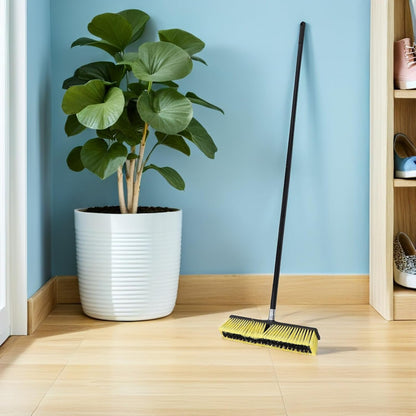 PATKAW Outdoor Push Broom for Driveway and Patio, 80cm Aluminum Handle Floor Brush with Threaded Head, Heavy Duty Yard Sweeper Broom for Garage and Sidewalk Cleaning