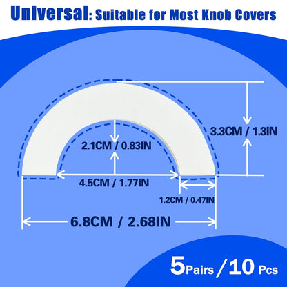 5 Pairs Transparent Tape for Stove Knob Safety Covers, No Wobbling, Strong Acrylic Adhesive, Heat-resistant, Remove Without Leaving Any Trace for Child Proof Stove Knob Covers - Universal Fit