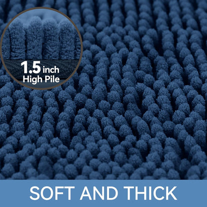 Bcoimo Bathroom Rugs 24x17, Bath Mats for Bathroom Non Slip with Rubber Backing,High Absorbent Microfiber Bath Rugs Quick Drying, Machine Washable, Durable Decor