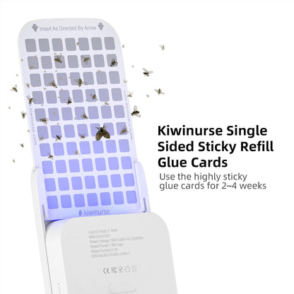 UVA Fly Insect Trap Refills Glue Cards for UVLA1001 Indoor, Catch Gnats, House & Fruit Flies - 5Pack, Single Sided Sticky