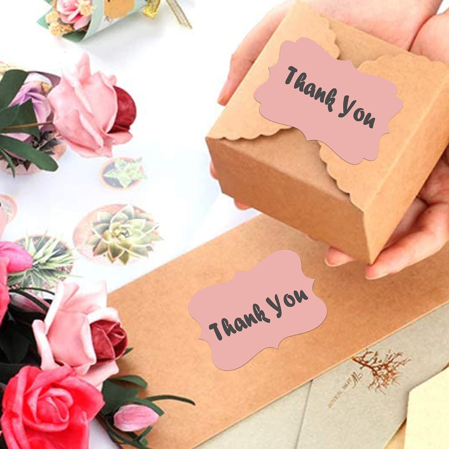 2" x 3" Kraft Label Stickers Writable Gift Labels, 200PCS Self-Adhesive Brown Labels for Essential Oil Bottle, Jars, Food Storage or Gift Decoration