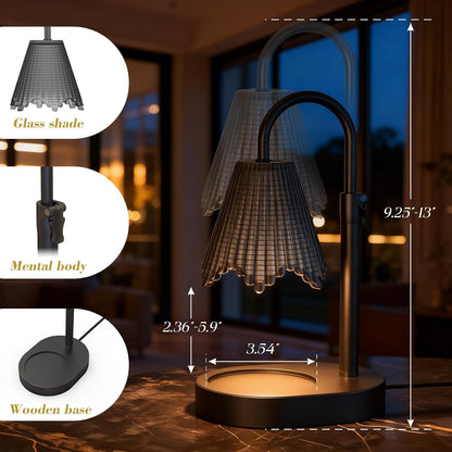 Candle Warmer Lamp with Timer & Dimmable 4-Level Brightness - Adjustable Height,for New Home Bedroom, Gifts for Women(Blue)