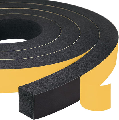Yotache Self Adhesive Foam Gasket Tape 1/2" W X 1/2" T (New Adhesive Craft) for Doors Soundproofing Weather Seal Strip Insulation, 13 Ft Length