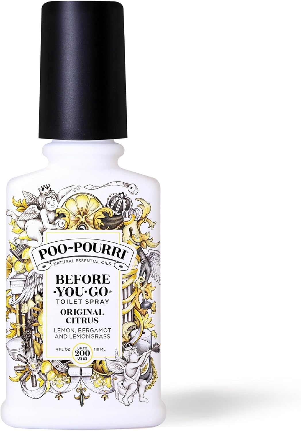 Poo-Pourri Before-You-Go Toilet Spray Refill, Original Citrus, 16 Fl Oz, Up to 800 Uses, Bathroom Odor Deodorizer with Essential Oils for Home or Work, Lemon, Bergamot and Lemongrass Scent
