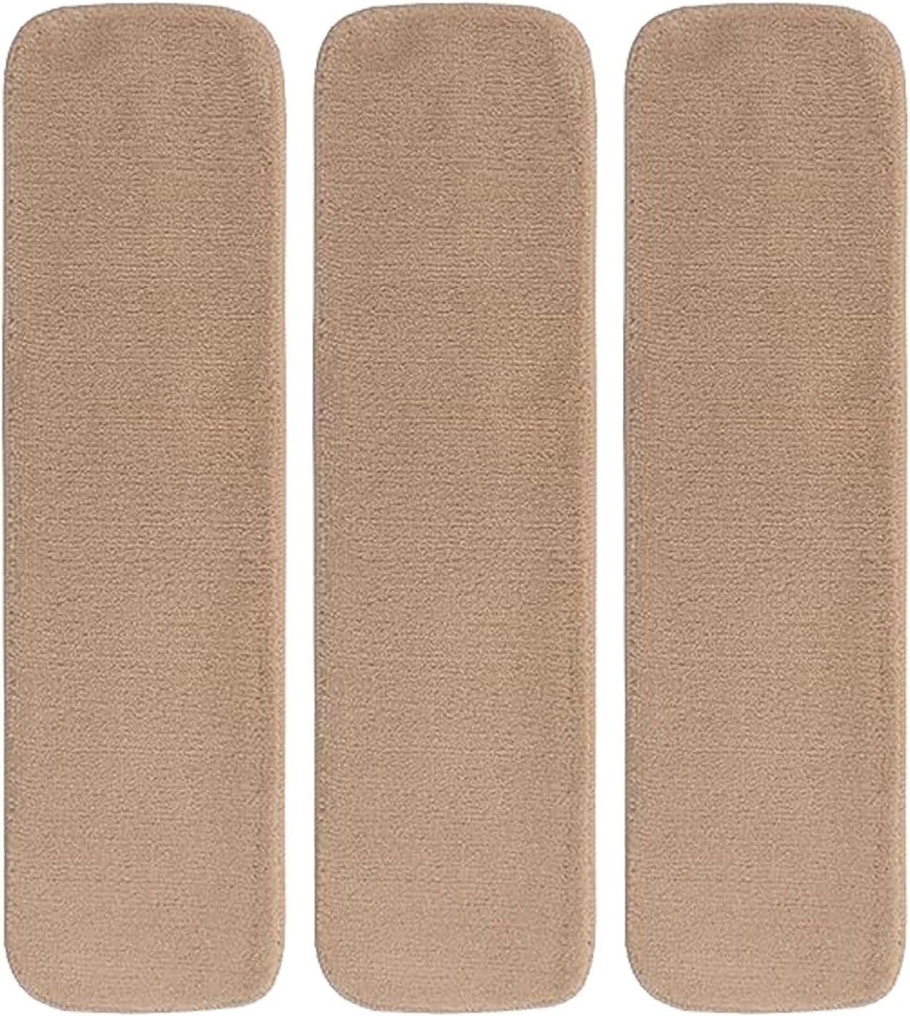 Comfy Collection Stair Tread Treads Indoor Skid Slip Resistant Carpet Stair Tread Treads Machine Washable 8 ½ inch x 30 inch (1 Piece, Beige)