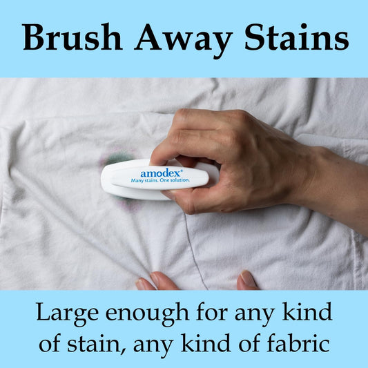 Amodex Laundry Brush for Stains on Clothes, Use with Amodex Stain Remover to Remove Ink, Sharpie, Makeup, and More, Soft Bristled Brush for Stain Removal Even on Delicate Fabrics and Skin