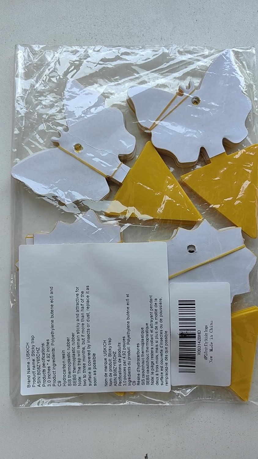 96PCS Fruit Fly Sticky Traps, Gnat Traps Insect Trap for Plants Kitchen Indoor and Outdoor
