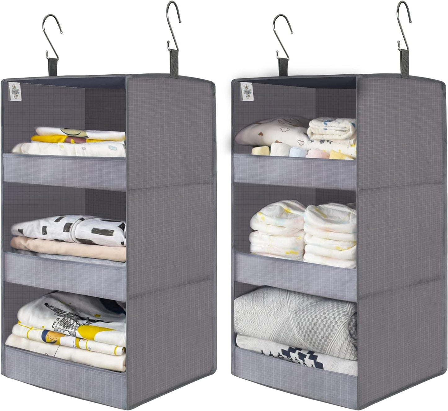 GRANNY SAYS 3-Shelf Hanging Closet Organizer and Storage, Collapsible Hanging Closet Shelves, Hanging Organizer for Closet & RV, Gray, 29 ½" H X 12" W X 12" D, 1-Pack