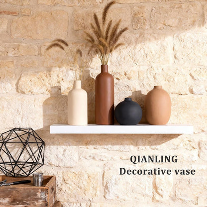 Ceramic Vase Set of 4, Modern Vases Home Decor, Neutral Decorative Vase for Bouquet Pampas Grass Dried Fresh Flowers, Small Vase for Living Room, Kitchen, Bedroom, Bathroom, Entryway Mantel, Decor