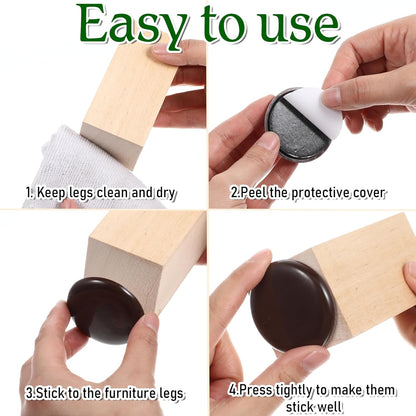 12Pcs Furniture Sliders for Carpet & Hardwood Floors, 2 Inch Furniture Movers Heavy Duty Moving Pads Self Adhesive Chair Leg Gliders for Floor Protectors(Coffee)
