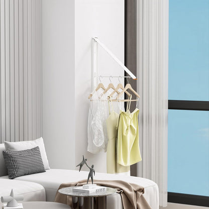 Retractable Clothes Drying Rack for wall clothes hanger rack for Laundry | Folding Hanger Rack Laundry Hanger Dryer Rack, Easy to Install, Closet Storage Organization, Space Saving Aluminium,Walnut