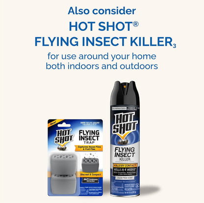 Hot Shot Flying Insect Trap, Discreet, Hassle-Free Trap Attracts, Captures House and Fruit Flies, 24/7 Continuous Attraction, No Plug-in Or Electricity Needed, 6 Count 984ml Each