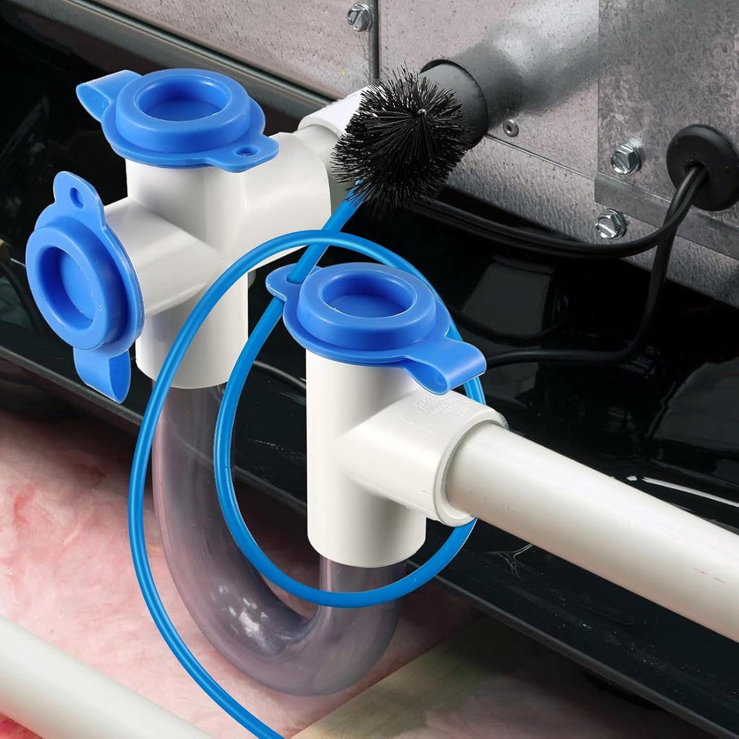 3 Pcs Condensate Trap Flexible Drain Brush, 48 Inch AC Drain Line Cleaning Brush for AC & HAVC Condensate P Trap, Black