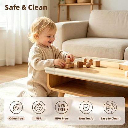 Edge Protector, Baby Proof Corners and Edges Foam Corner Protector Guards | Furniture Corner & Edge Safety Bumpers Covers 13 ft Edge Cushion for Table, Crib, Wall, Off White