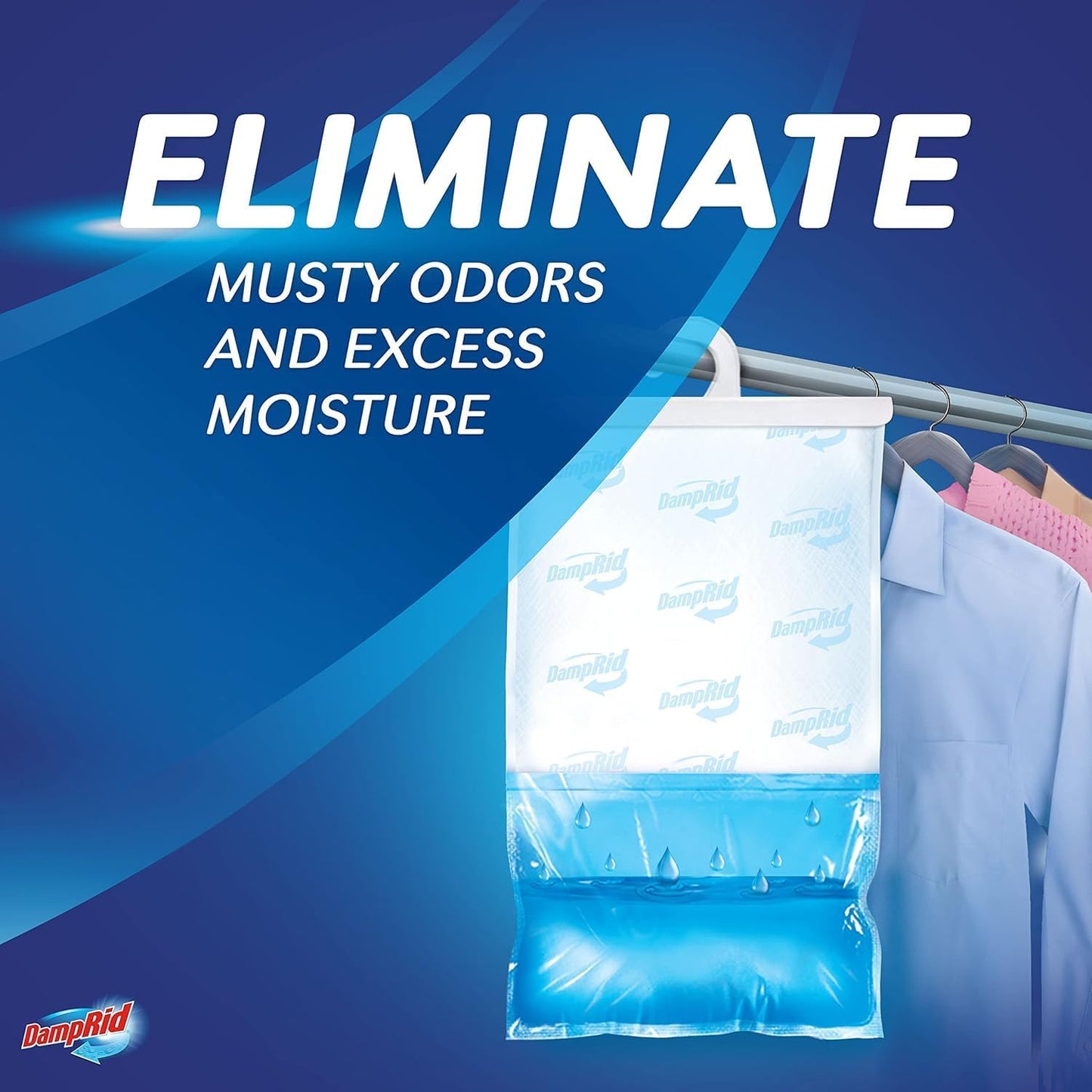 Damp Rid Hanging Bag Moisture Absorbers for Closet – Fragrance Free Dehumidifier for Home, Closet Deodorizer, Odor Eliminator & Odor Absorber, 15.4 oz Hanging Bags 2 Pack – Ilios Packaging