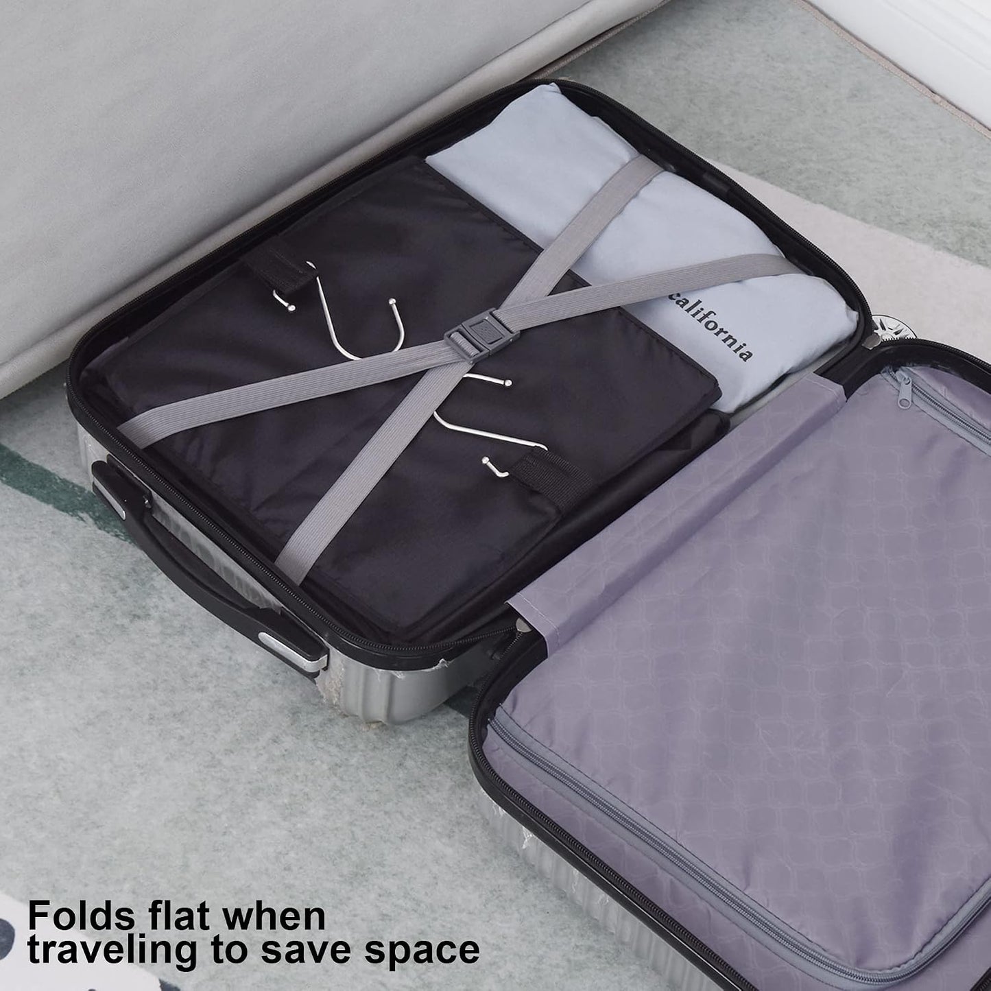 GRANNY SAYS 3-Shelf Hanging Closet Organizer and Storage, Collapsible Hanging Closet Shelves, Hanging Organizer for Closet & RV, Gray, 29 ½" H X 12" W X 12" D, 1-Pack
