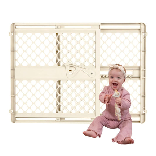 Toddleroo by North States - Supergate Ergo Baby Gate: Plastic Baby Gate for Stairs & Doorways - Adjustable Indoor Safety Gate - Made in USA - 26 to 42 Inches Wide - 26 Inches Tall - Sand