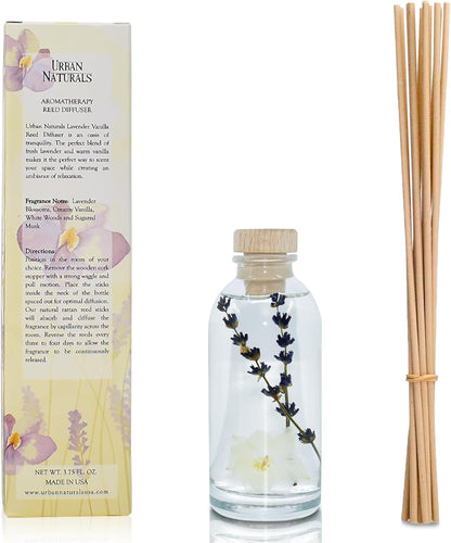 Urban Naturals Smoked Vanilla Reed Diffuser Set with Vanilla Bean, Sandalwood & Leather | Made in the USA - Colors B