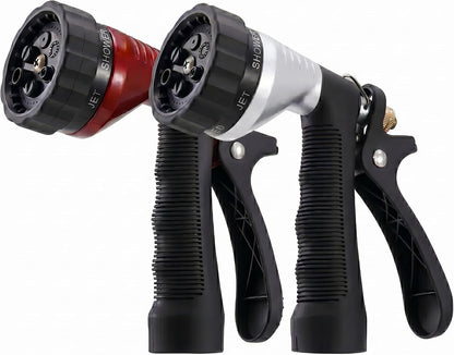 GREEN MOUNT Water Hose Nozzle Spray Nozzle, Metal Garden Hose Nozzle with Adjustable Spray Patterns, Perfect for Watering Plants, Washing Cars and Showering Dogs & Pets