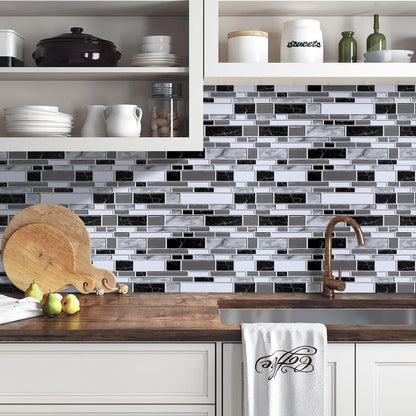 Livebor Peel and Stick Backsplash Wallpaper Kitchen Backsplash Wallpaper 11.8inch x 118.1inch Tile Contact Paper Kitchen Peel and Stick Countertops Waterproof Contact Paper for Bathroom Tile Vinyl