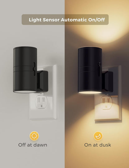 L LOHAS LED Night Light Plug in, Night Lights Plug into Wall, Light Sensor, 0-100LM Soft White 3000K, Dimmable Night Light, Modern Nightlight for Kids Bathroom Hallway Bedroom Kitchen Stairway, 2 Pack