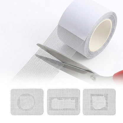 Window Screen Repair Tape 2 in x 16 Ft Grey, Easy Cut Strong Adhesive Waterproof Mesh Patch Kit for Door Tears, Holes Tents