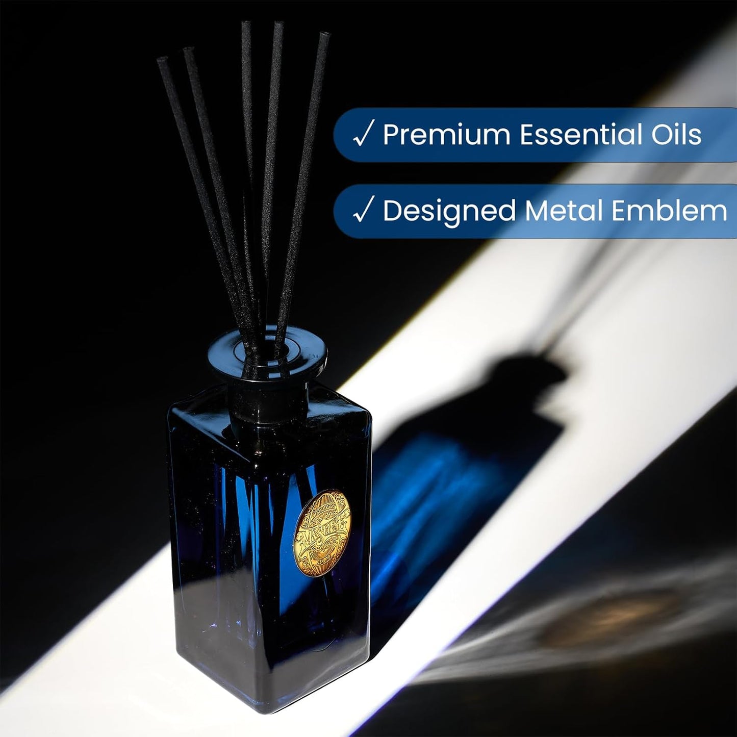 M&SENSE 6.3 oz Large Reed Diffuser Set | Lime+Basil Scent Oil Diffuser with Sticks | Hotel Collection Non-Toxic Home Fragrance |for Bedroom Bathroom Living Room - Colors B