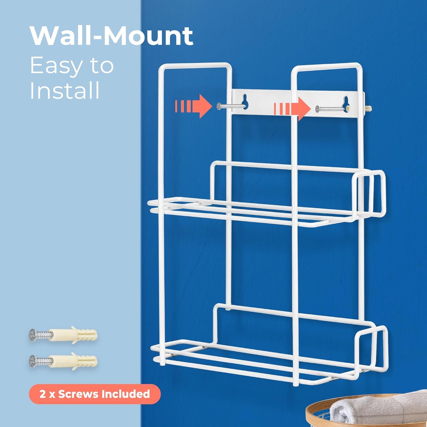 FMP Brands Single Glove Holder for Wall Mount, Wire Rack Disposable Napkin Gloves Box Holder, White Durable Metal Organizer Dispenser for Food Service, Lab, Office, Home, and Garage
