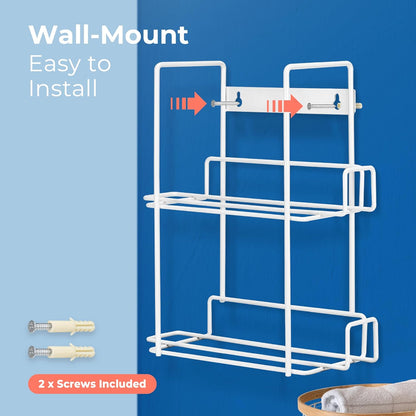 FMP Brands Single Glove Holder for Wall Mount, Wire Rack Disposable Napkin Gloves Box Holder, White Durable Metal Organizer Dispenser for Food Service, Lab, Office, Home, and Garage