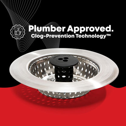 Kitchen SinkShroom Revolutionary Clog-Free Stainless Steel Sink Strainer, Black, 1-(Pack)