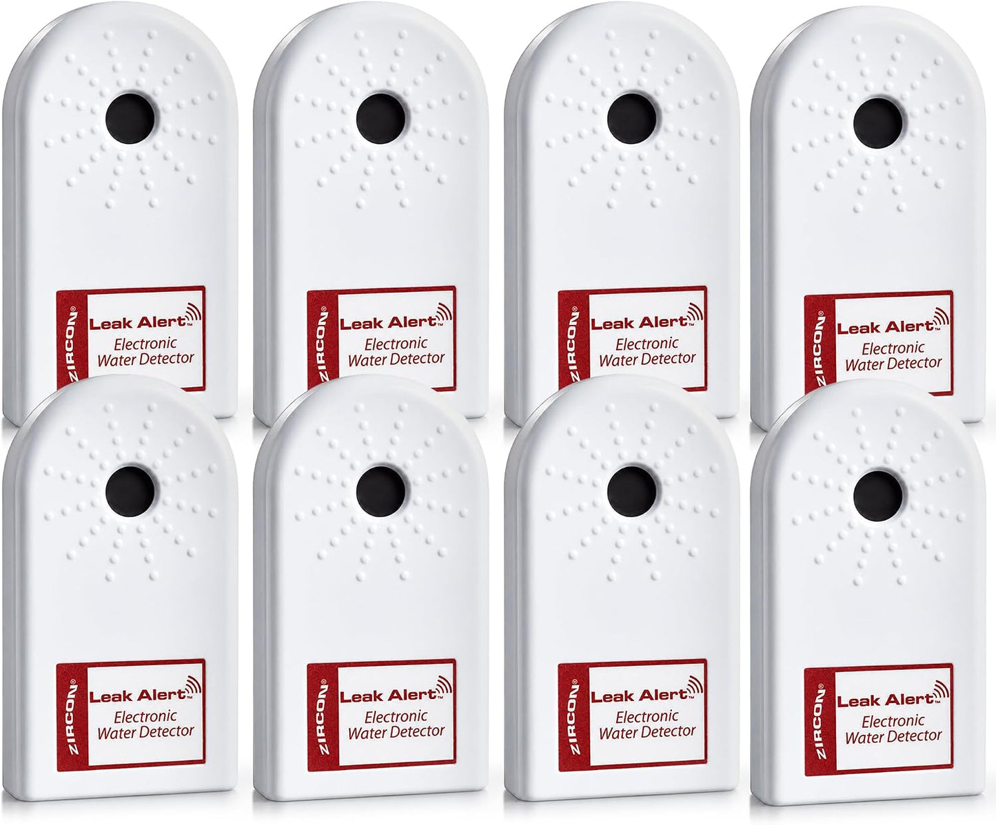 Zircon Leak Alert Water Leak Detector & Flood Sensor Alarm/Water Leak Sensor with Dual Leak Alarms 90Db Audio/Battery Powered (2 Pack) Batteries Not Included (72311) White