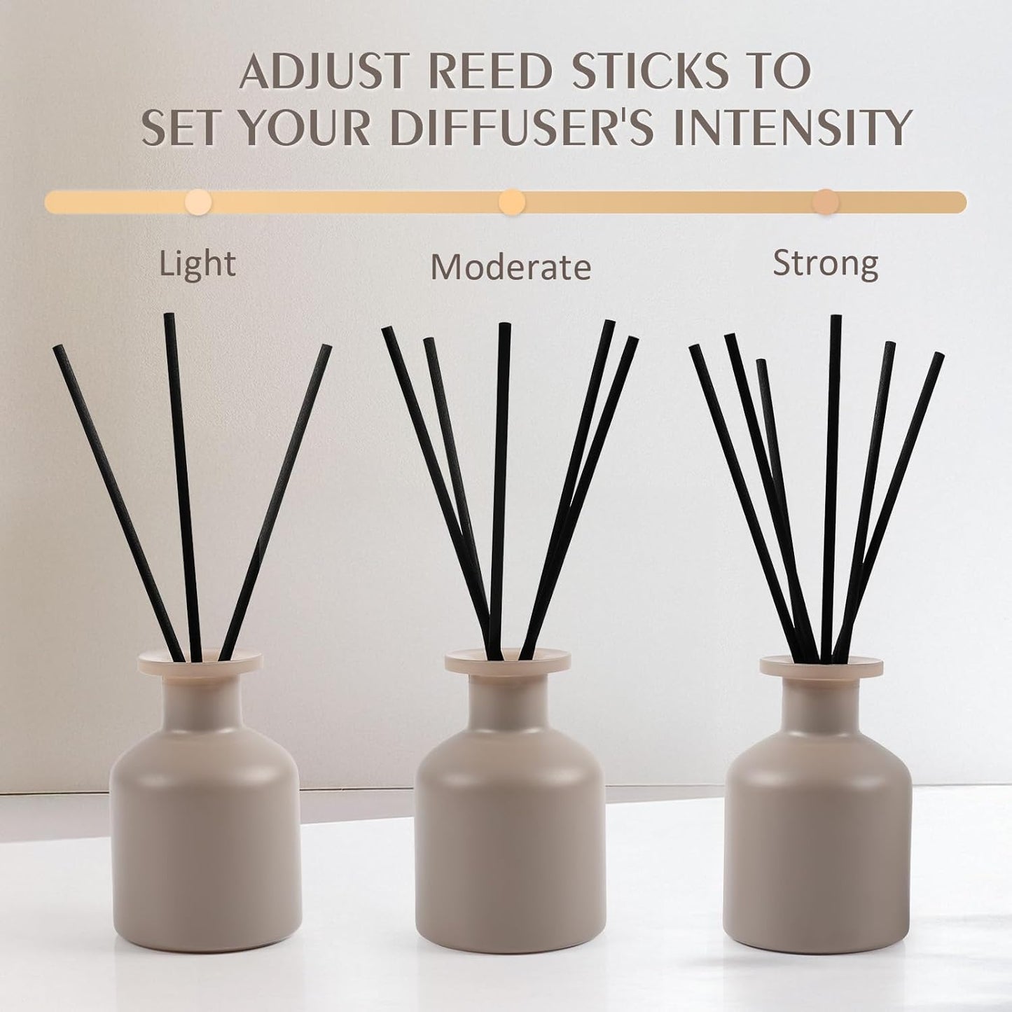 Reed Diffuser Set,Ocean Mist & Sea Salt Fragrance,100ml(3.38 fl.oz) with 6 Reed Sticks,Long-Lasting Oil Diffuser for Home,Office,Bathroom,Flame Free