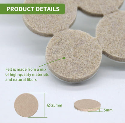 Felt Furniture Pads for Hardwood Floors 48 PCS, Furniture Pads, Floor Protectors for Hardwood Floors, Felt Pads for Furniture, Round, Dark Brown