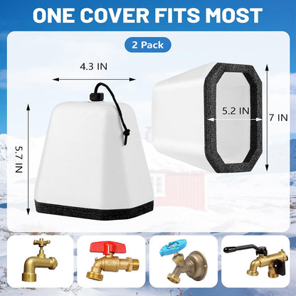 Outdoor Faucet Covers for Winter (2, White)