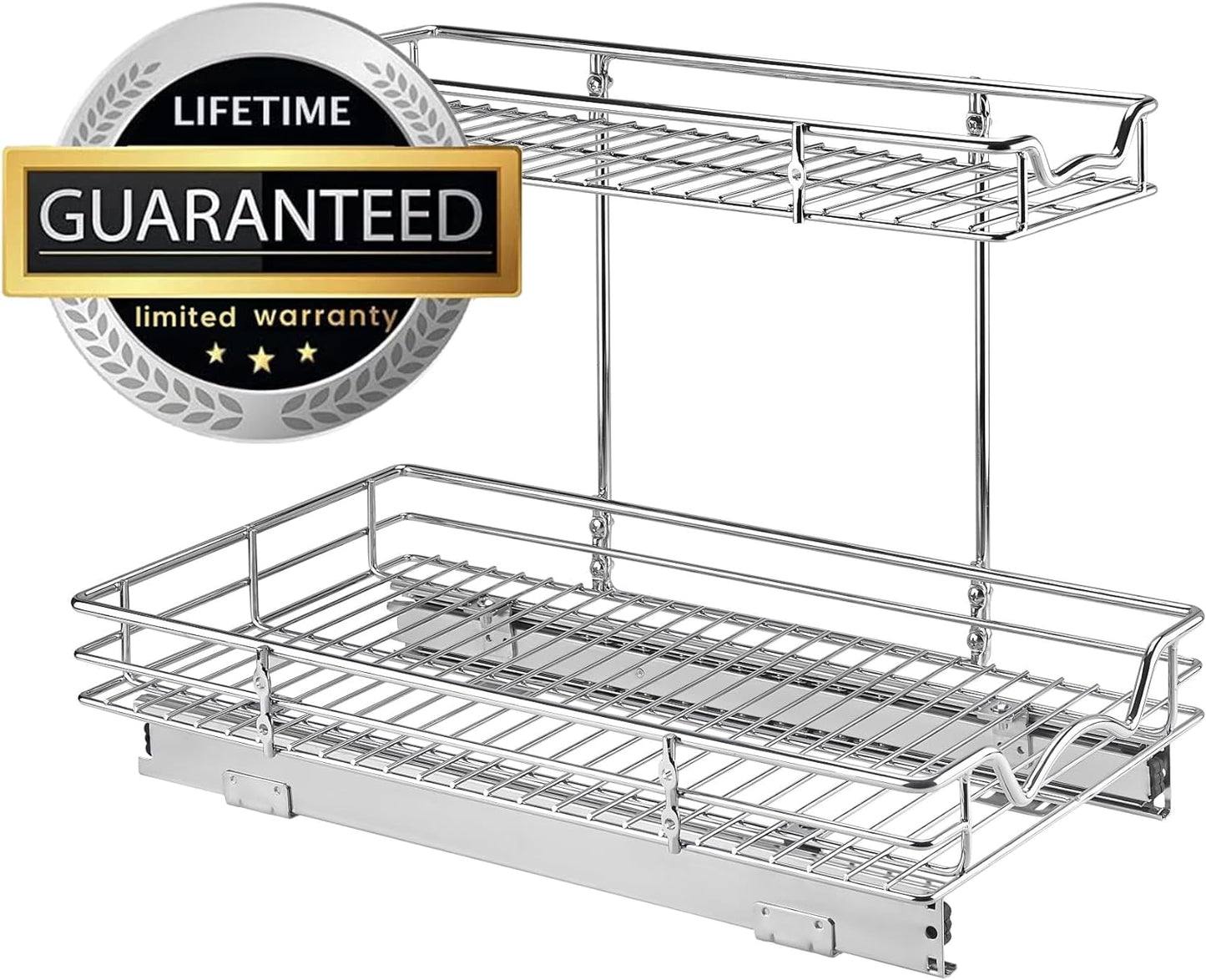 HOLDN’ STORAGE Under Sink Organizers and Storage, 11" W x 21" D x 15" H | 2-Tier Under-Sink Organizer, Full-Extension Slides, Keeps Cleaning Supplies, Bottles & Essentials Easy To Reach