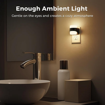 L LOHAS LED Night Light, Bubble Night Lights Plug into Wall,2 Pack 3000K/4000k/5000K Adjustable Color Temperature Night Light,Dimmable Nightlights with Dusk to Dawn Sensor for Rooms Bathroom Hallway