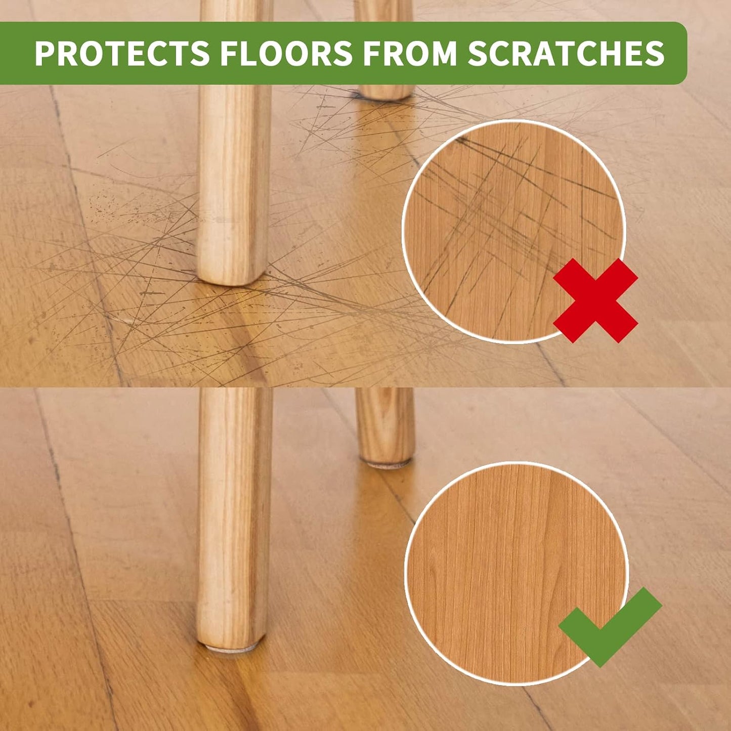 Felt Furniture Pads for Hardwood Floors 48 PCS, Furniture Pads, Floor Protectors for Hardwood Floors, Felt Pads for Furniture, Round, Dark Brown
