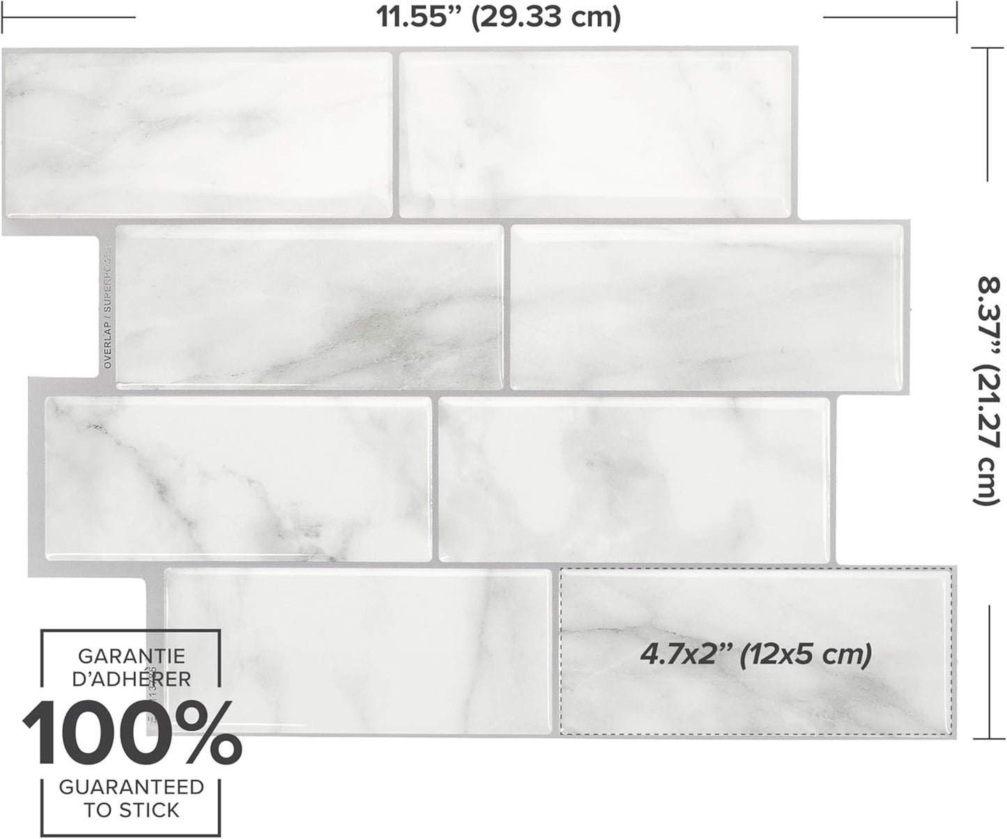 Smart Tiles Peel and Stick backsplash, Subway Teal Green, 11.55"x8.38" | Pack of 5 (2.8 sq ft), Glossy, Heat/Moisture Resistant, Low VOC, Kitchen/Bathroom, Renter Friendly, Made in Canada