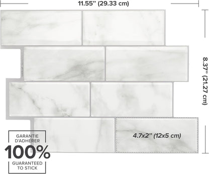 Smart Tiles Peel and Stick backsplash, Subway Teal Green, 11.55"x8.38" | Pack of 5 (2.8 sq ft), Glossy, Heat/Moisture Resistant, Low VOC, Kitchen/Bathroom, Renter Friendly, Made in Canada
