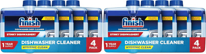 Finish Dishwasher Cleaner Liquid, Deep Cleans Hidden Grease & Limescale, Fights Odors & helps maintain Performance, 1 Year Supply, 8.45oz, (Pack of 8)
