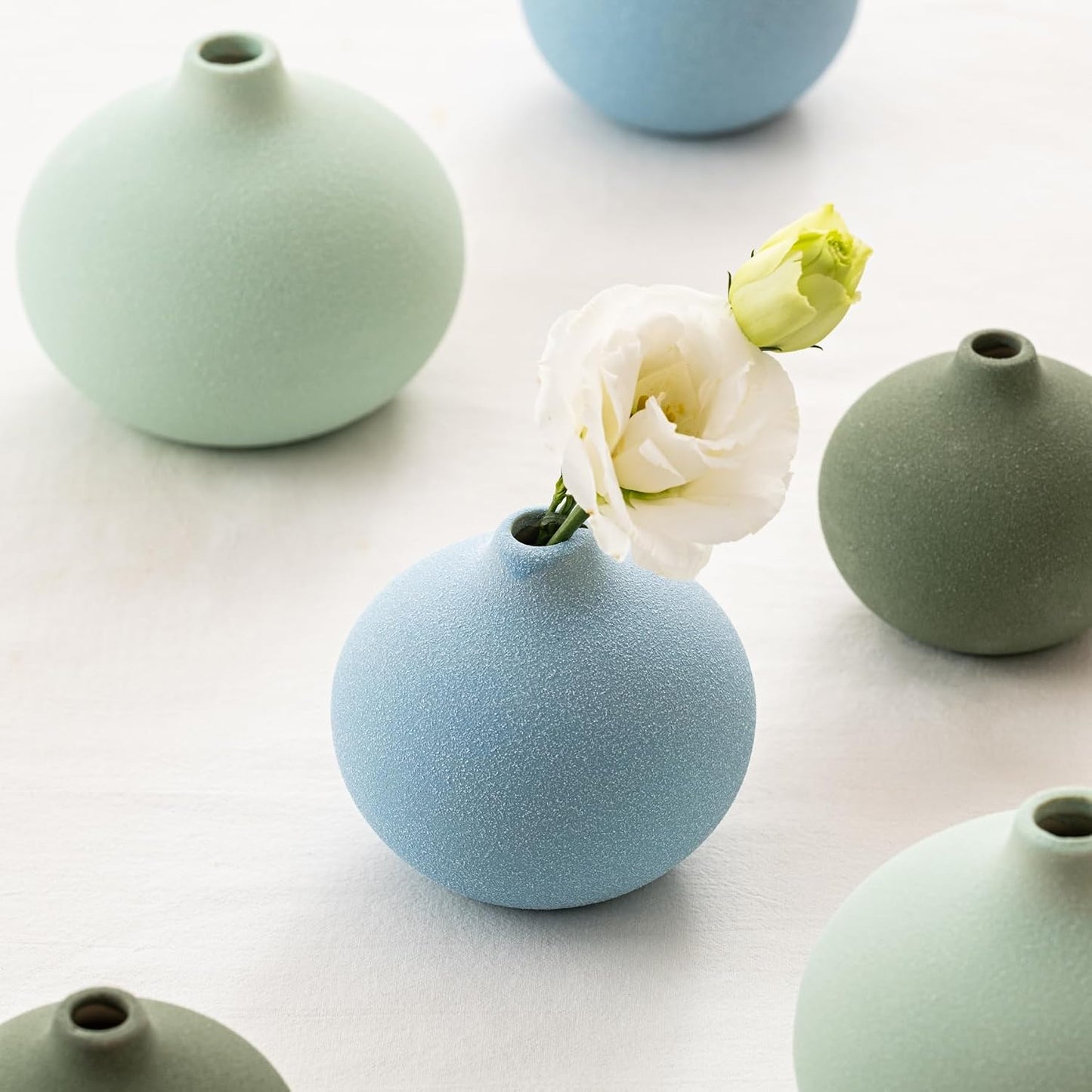 Ceramic Vase Set of 3, Bud Vases for Modern Farmhouse Home Decor, Cute Vases, Small Flower Vases for Dining Table Centerpieces,Living Room,Shelf,Mantel and Entryway Display