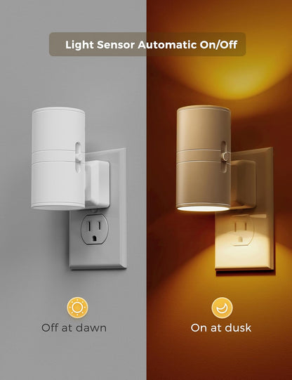 L LOHAS LED Night Light Plug in, Night Lights Plug into Wall, Light Sensor, 0-100LM Soft White 3000K, Dimmable Night Light, Modern Nightlight for Kids Bathroom Hallway Bedroom Kitchen Stairway, 2 Pack