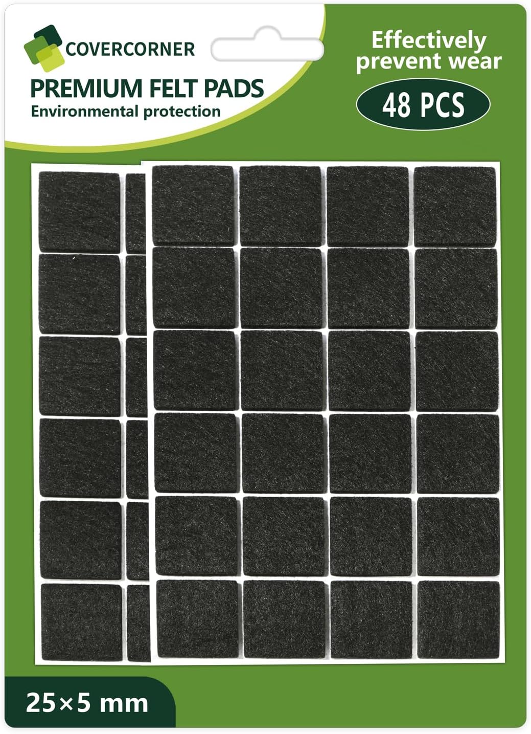 Felt Furniture Pads for Hardwood Floors 48 PCS, Furniture Pads, Floor Protectors for Hardwood Floors, Felt Pads for Furniture, Round, Dark Brown