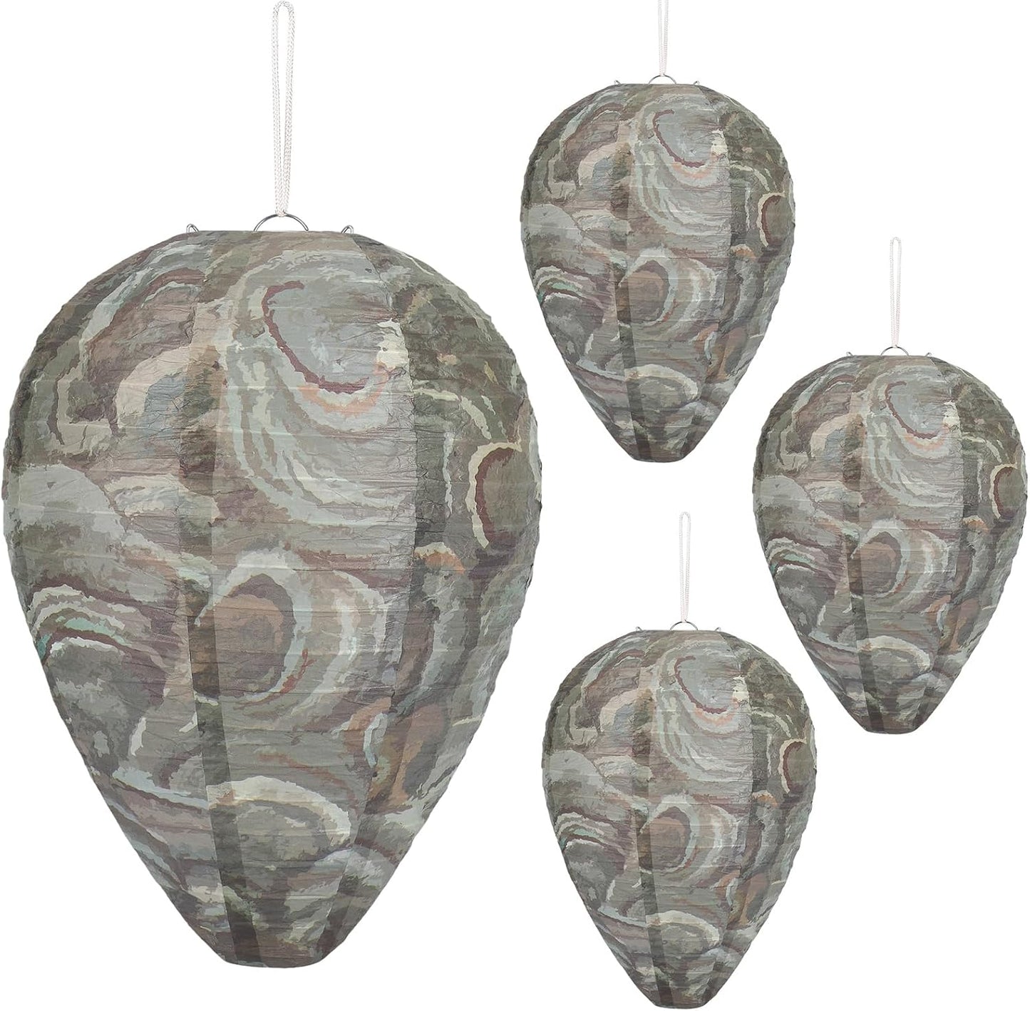 4 Pack Wasp Nest Decoy Hanging Wasp Nest Stay Away from Wasps Hornets Yellow Jackets
