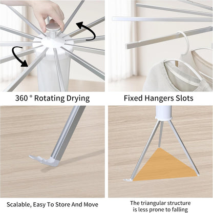 RFOUO Wall Mounted Clothes Drying Rack Tripod,Foldable Drying Rack,Wall Mounted Dryer Rack Clothing,Over The Door Drying Rack for Laundry Bedroom Household Aluminium